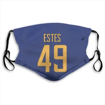 Los Angeles Chargers Mike Estes Royal Jersey Name & Number Face Mask