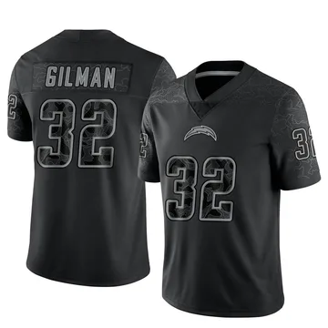 Men's Nike Los Angeles Chargers Alohi Gilman Black Reflective Jersey - Limited