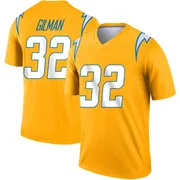 Men's Nike Los Angeles Chargers Alohi Gilman Gold Inverted Jersey - Legend