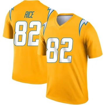 Men's Nike Los Angeles Chargers Brenden Rice Gold Inverted Jersey - Legend