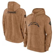 Men's Nike Los Angeles Chargers Brown 2023 Salute to Service Club Pullover Hoodie