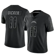 Men's Nike Los Angeles Chargers Cameron Dicker Black Reflective Jersey - Limited