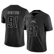 Men's Nike Los Angeles Chargers Christopher Hinton Black Reflective Jersey - Limited