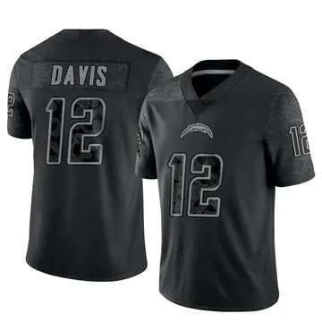 Men's Nike Los Angeles Chargers Derius Davis Black Reflective Jersey - Limited