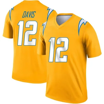 Men's Nike Los Angeles Chargers Derius Davis Gold Inverted Jersey - Legend