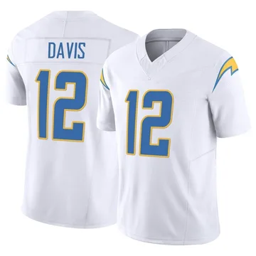 Men's Nike Los Angeles Chargers Derius Davis White Vapor F.U.S.E. Jersey - Limited