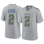 Men's Nike Los Angeles Chargers Easton Stick Gray Atmosphere Fashion Jersey - Game