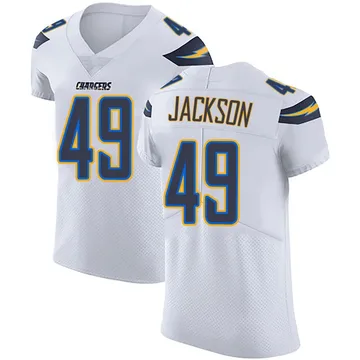 Men's Nike Los Angeles Chargers Eddie Jackson White Vapor Untouchable Jersey - Elite