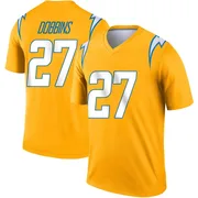 Men's Nike Los Angeles Chargers J.K. Dobbins Gold Inverted Jersey - Legend