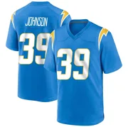 Men's Nike Los Angeles Chargers Jaylen Johnson Blue Powder Alternate Jersey - Game