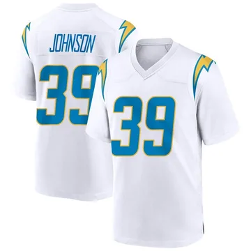 Men's Nike Los Angeles Chargers Jaylen Johnson White Jersey - Game