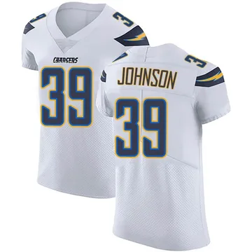 Men's Nike Los Angeles Chargers Jaylen Johnson White Vapor Untouchable Jersey - Elite