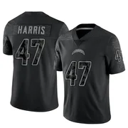 Men's Nike Los Angeles Chargers Josh Harris Black Reflective Jersey - Limited