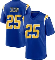 Men's Nike Los Angeles Chargers Junior Colson Royal 2nd Alternate Jersey - Game