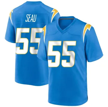 Men's Nike Los Angeles Chargers Junior Seau Blue Powder Alternate Jersey - Game