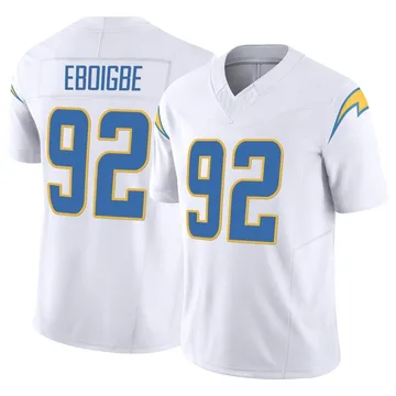 Men's Nike Los Angeles Chargers Justin Eboigbe White Vapor F.U.S.E. Jersey - Limited