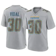 Men's Nike Los Angeles Chargers Kimani Vidal Gray Atmosphere Fashion Jersey - Game