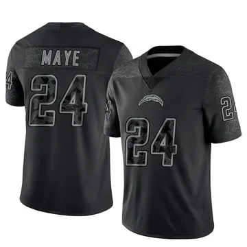 Men's Nike Los Angeles Chargers Marcus Maye Black Reflective Jersey - Limited