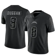 Men's Nike Los Angeles Chargers Max Duggan Black Reflective Jersey - Limited