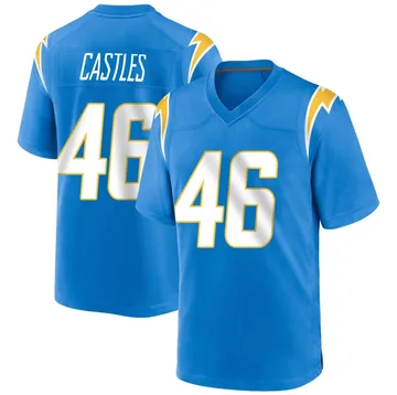 Men's Nike Los Angeles Chargers McCallan Castles Blue Powder Alternate Jersey - Game