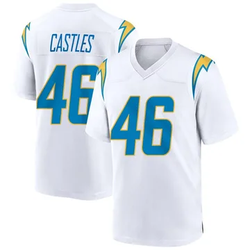 Men's Nike Los Angeles Chargers McCallan Castles White Jersey - Game