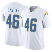 Men's Nike Los Angeles Chargers McCallan Castles White Vapor F.U.S.E. Jersey - Limited