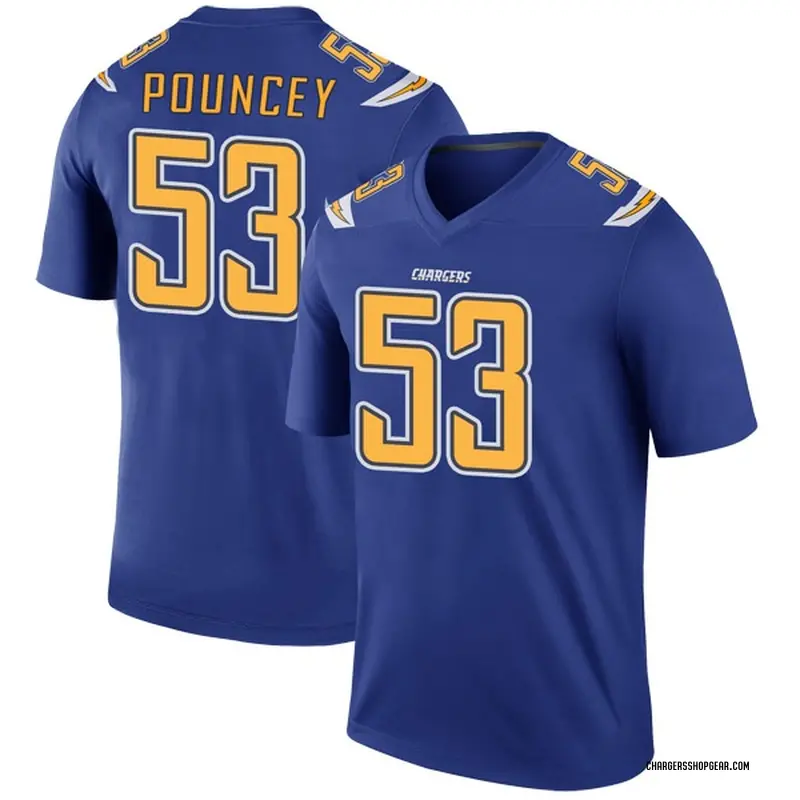 Men's Nike Los Angeles Chargers Mike Pouncey Royal Color Rush Jersey ...