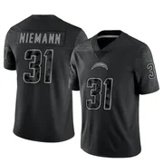 Men's Nike Los Angeles Chargers Nick Niemann Black Reflective Jersey - Limited