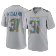 Men's Nike Los Angeles Chargers Nick Niemann Gray Atmosphere Fashion Jersey - Game