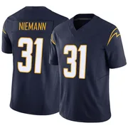 Men's Nike Los Angeles Chargers Nick Niemann Navy Vapor F.U.S.E. Jersey - Limited