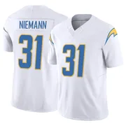 Men's Nike Los Angeles Chargers Nick Niemann White Vapor F.U.S.E. Jersey - Limited