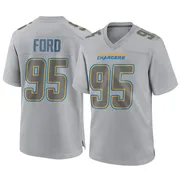 Men's Nike Los Angeles Chargers Poona Ford Gray Atmosphere Fashion Jersey - Game