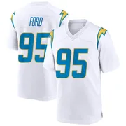 Men's Nike Los Angeles Chargers Poona Ford White Jersey - Game