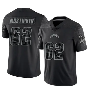 Men's Nike Los Angeles Chargers Sam Mustipher Black Reflective Jersey - Limited