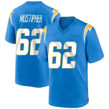 Men's Nike Los Angeles Chargers Sam Mustipher Blue Powder Alternate Jersey - Game