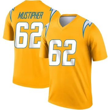 Men's Nike Los Angeles Chargers Sam Mustipher Gold Inverted Jersey - Legend