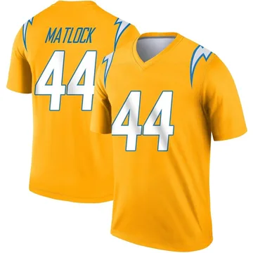 Men's Nike Los Angeles Chargers Scott Matlock Gold Inverted Jersey - Legend