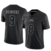 Men's Nike Los Angeles Chargers Taylor Heinicke Black Reflective Jersey - Limited