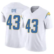 Men's Nike Los Angeles Chargers Troy Dye White Vapor F.U.S.E. Jersey - Limited