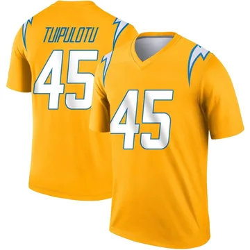 Men's Nike Los Angeles Chargers Tuli Tuipulotu Gold Inverted Jersey - Legend