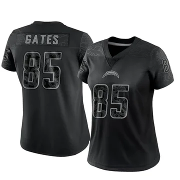 Women's Nike Los Angeles Chargers Antonio Gates Black Reflective Jersey - Limited