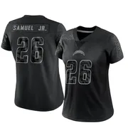 Women's Nike Los Angeles Chargers Asante Samuel Jr. Black Reflective Jersey - Limited