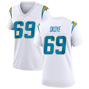 Women's Nike Los Angeles Chargers CJ Okoye White Jersey - Game