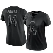 Women's Nike Los Angeles Chargers Dan Fouts Black Reflective Jersey - Limited