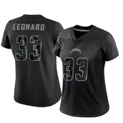 Women's Nike Los Angeles Chargers Deane Leonard Black Reflective Jersey - Limited