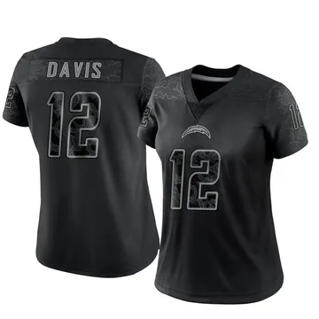 Women's Nike Los Angeles Chargers Derius Davis Black Reflective Jersey - Limited