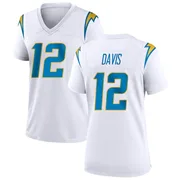 Women's Nike Los Angeles Chargers Derius Davis White Jersey - Game