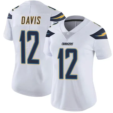 Women's Nike Los Angeles Chargers Derius Davis White Vapor Untouchable Jersey - Limited