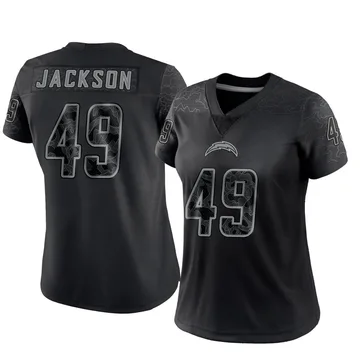 Women's Nike Los Angeles Chargers Eddie Jackson Black Reflective Jersey - Limited