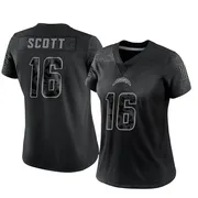 Women's Nike Los Angeles Chargers JK Scott Black Reflective Jersey - Limited